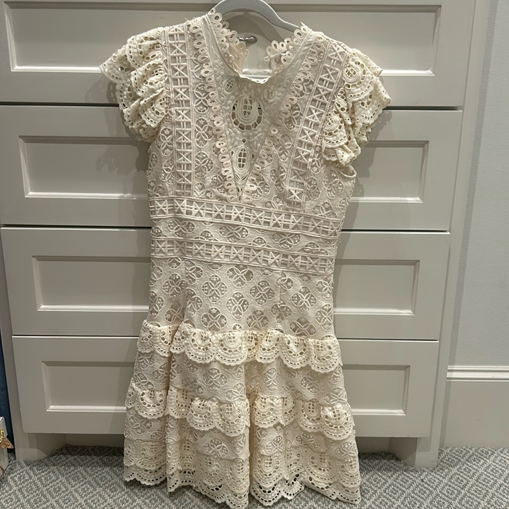 Sea New York Cream Lace Mini Dress